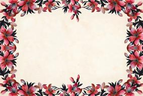 Beautiful, vintage paper, in the colorful and beautiful frame, with the flowers, clipart