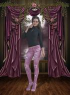 woman in purple pants indoor, render