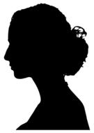 drawn profile of a girl with a neat haircut