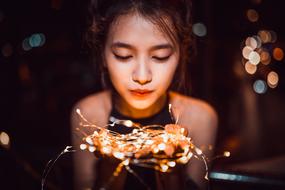 young woman in the evening