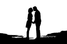 couple kissing silhouette