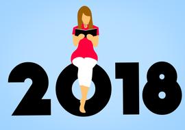 new year 2018 reading woman