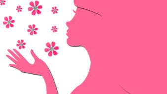 pink woman silhouette