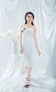 photo shoot of an asian girl in a white dress
