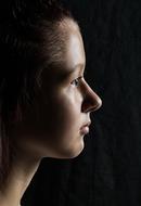 photo profile of a pensive girl