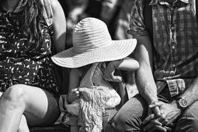 monochrome photo of Family of Parents and Child