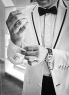 Wedding Cufflinks man Black And White