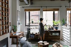 woman in modern office interior