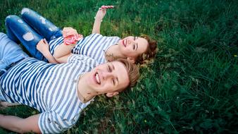Guy Girl Love grass