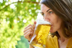 goodly Model Girl with beer