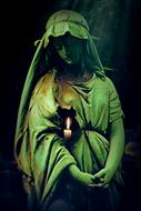 sad Woman, Sculpture with candle