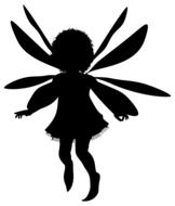 silhouette of a girl with wings