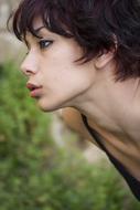pretty Young girl face close up