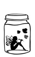 silhouette elf fantasys jar drawing