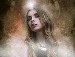 surreal portrait of a blonde