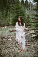 Girl Outside forest