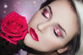 Lovely Girl face with closed eyes