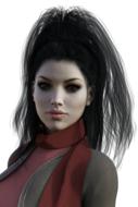 portrait of self confident caucasian girl, drawing, render
