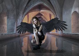 Gothic Girl Angel wing