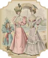 vintage fashion victorian girls drawing