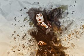 female beauty portrait drawing