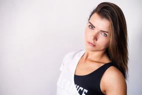 Girl Portrait Beauty grey wall