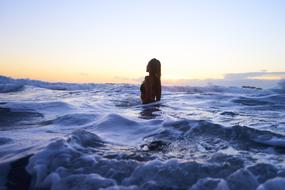 woman in Sea Ocean Water