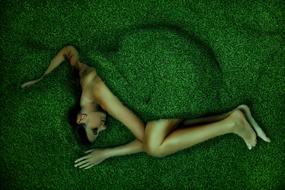 the girl under the green blanket