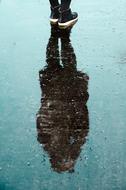 Woman Reflection on iced water