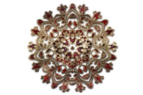 gold and ruby floral ornament