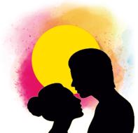 watercolor silhouette of a couple