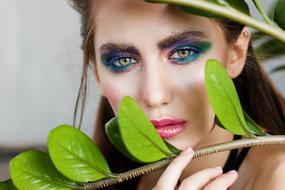 Makeup girl and Plant