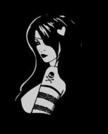 girl with pirate tattoo