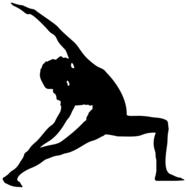 Black silhouette of the woman doing yoga exercises