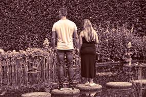 Persons in stone water