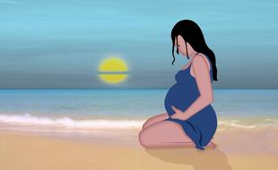digital pregnant woman