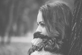 Vintage Portrait Girl black and white
