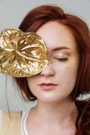 Girl Woman Young gold leaf