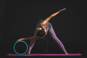 Woman Pink yoga mat fitness