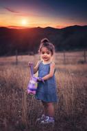 sweet girl with a bag