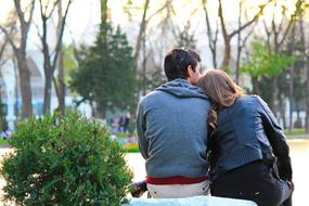 young couple in love in Park