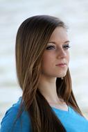 Beautiful Young Girl looking aside