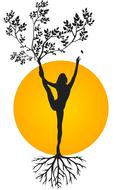 clipart of silhouette women tree yoga