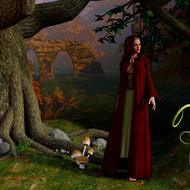 mystical forest fairy woman