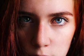 red hair woman with blue eyes