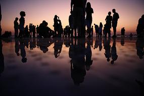 people silhouettes and their reflection