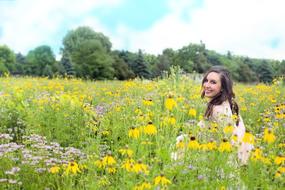 girl among wildflowers