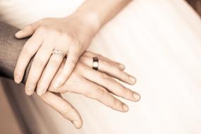 photo of newlyweds hands