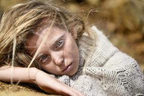 portrait of Beautiful Girl in sweater