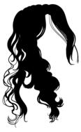fashion female hairstyle, black drawing